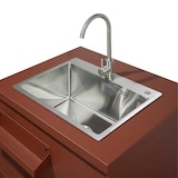 thumbnail of Oviala 3-delige buitenkeuken met spoelbak, staal, 96 x 259 x 66 cm
