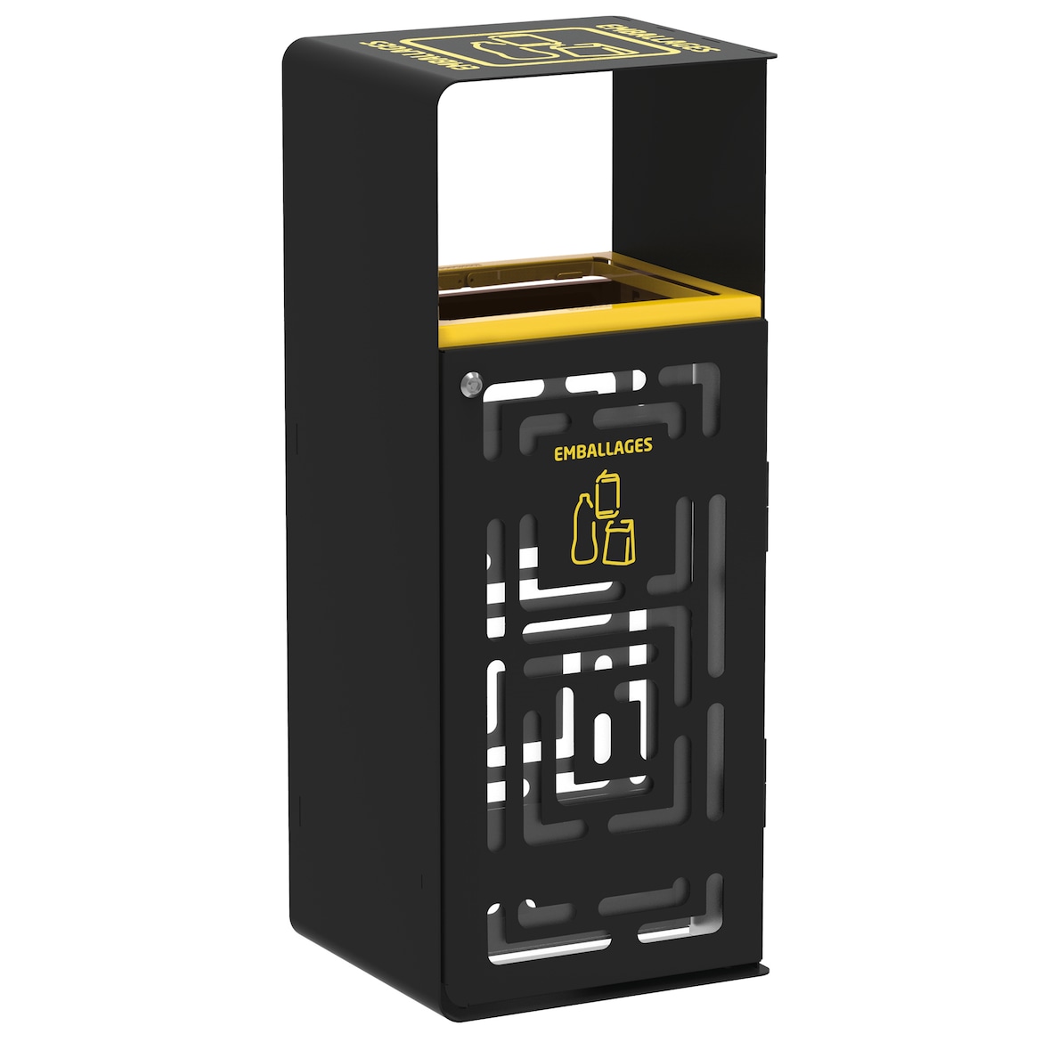 Rossignol - Corbeille 110L anti-nuisible vigipirate ARTRI - emballages jaune