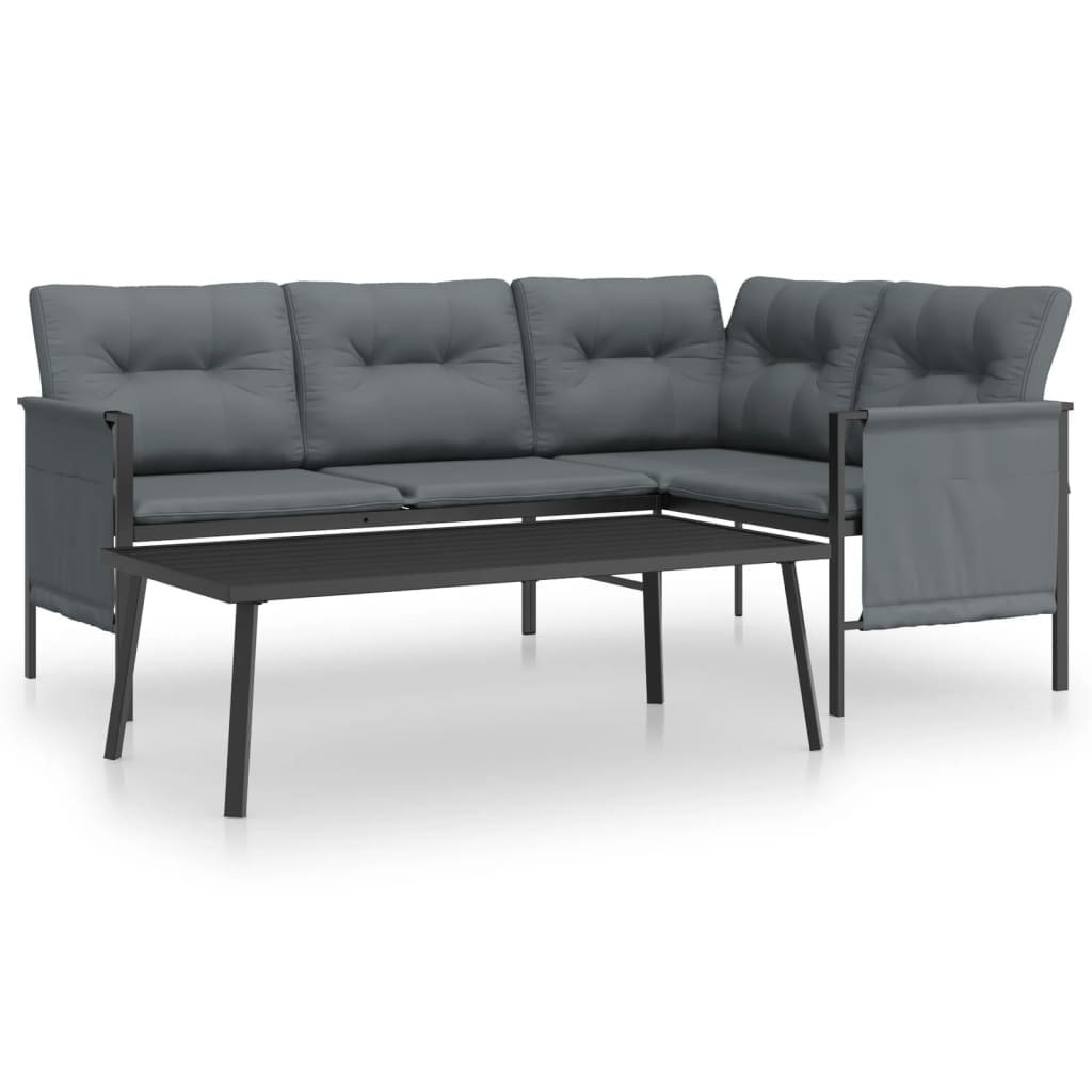 vidaXL 2-tlg. Garten-Lounge-Set Anthrazit Stahl