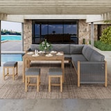 thumbnail of Merax Gartenlounge-Set für 8 Personen, Gartenmöbel Sitzgruppe(7-tlg), mit Seilgeflecht, Akazie, Grau