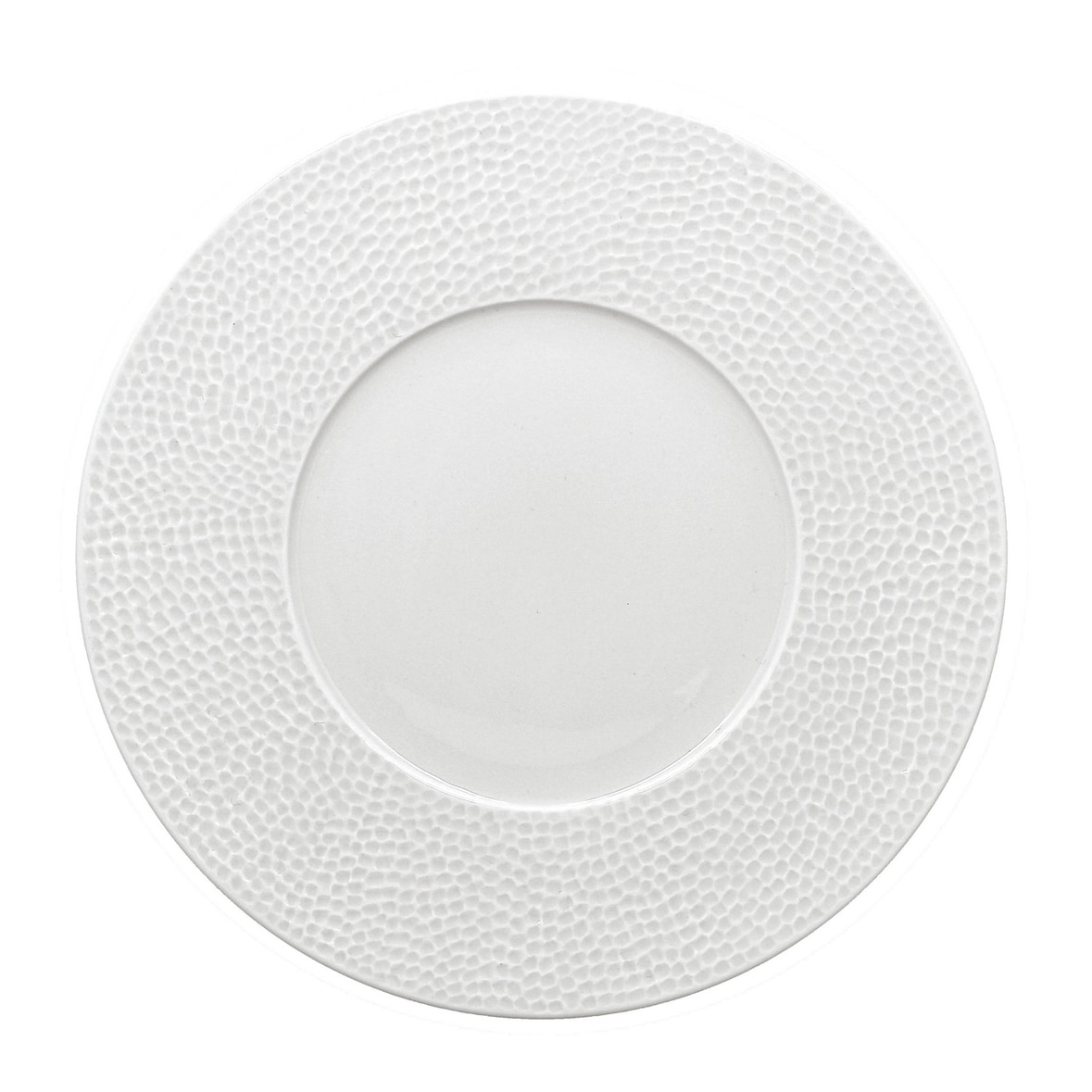 NOVASTYL Assiette plate martelé porcelaine blanche 27 cm