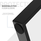 thumbnail of ML-Design Tischkufen 2er Set 80° 40x43 cm Schwarz matt | Stahl 8x2 cm, geneigt, Industrial Bankgestell Möbelfüße