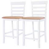 thumbnail of Helloshop26 - Set aus zwei Designer-Barhockern Stuhl mit weiß-beiger Holzsitzfläche 1202141