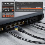 thumbnail of Primewire Flachbandpatchkabel CAT 8 mit Baumwollummantelung - Gigabit Ethernet LAN Kabel - 40 Gbit/s - S/FTP PIMF Schirmung - Netzwerkkabel - 0,25m
