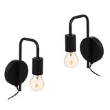 thumbnail of Lot de 2 Appliques murales  en métal Noir H 25 cm