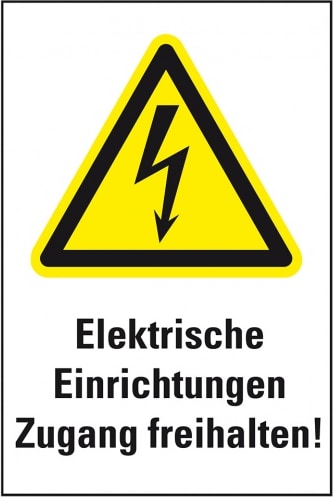 Schild I Warn-Kombischild Elektrische Einrichtungen Zugang, Kunststoff, 300x400mm, ASR A1.3, DIN EN ISO 7010 W012
