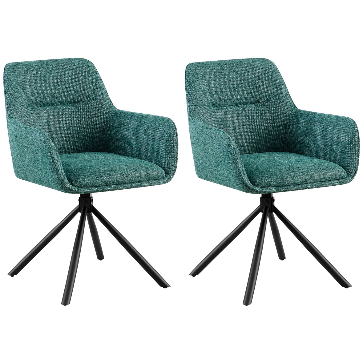 Set van 2 Eetkamerstoelen Tipton donkergroen