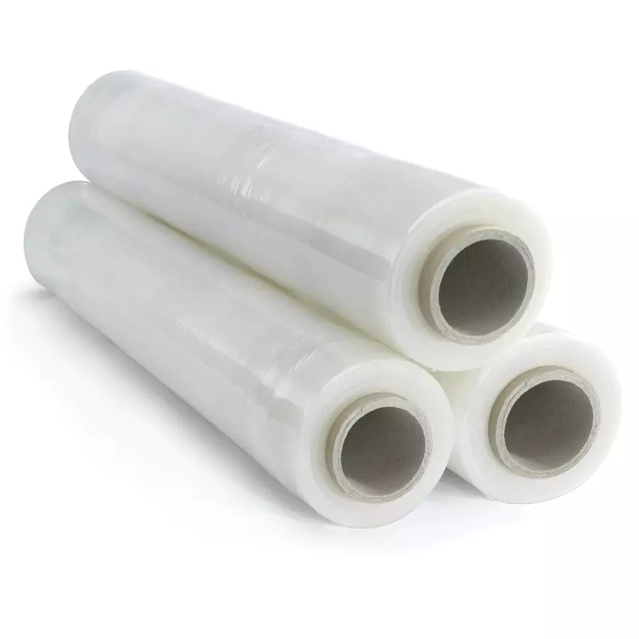 Film étirable manuel transparent – (Carton de 6 bobines) 15µ, 450 mm x 270 m