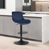 thumbnail of CHEFGASTRO Barhocker GINZA Schwarz Samt HxBxT 85x50x50cm Blau Barstuhl