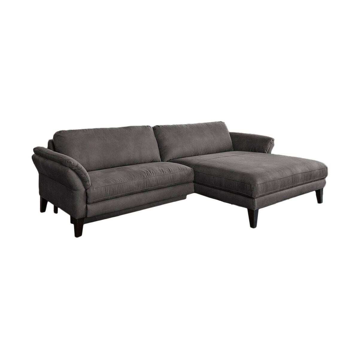 KAWOLA Sofa MALTA Ecksofa Stoff anthrazit Recamiere rechts