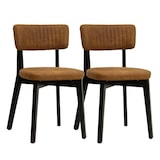 thumbnail of METRO PROFESSIONAL Chaise de restaurant rembourrée Alisora, lot de 2, bois de hêtre/simili cuir, brun cognac/wenge