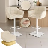thumbnail of CHEFGASTRO Barhocker PHILADELPHIA Weiß Cord HxBxT 88x64x45cm Cord Creme Barstuhl
