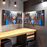 thumbnail of AREBOS Muro Utensili Parete dell'officina Parete Metallica Perforata 34 Parti blu