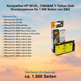 thumbnail of Kompatibel HP 951XL, CN048AE Y Yellow Gelb Druckerpatrone für 1.500 Seiten von D&C