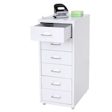 thumbnail of Décoshop26 - Caisson à tiroirs rangement bureau sur roulettes 69x28x41cm 6 tiroirs en acier blanc 04_0004357