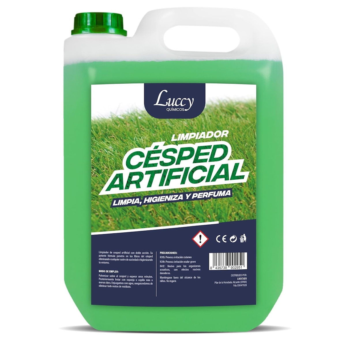 LUCCY Higienizador Césped Artificial 5 litros | Limpiador para Césped Artificial Triple Acción para Negocios