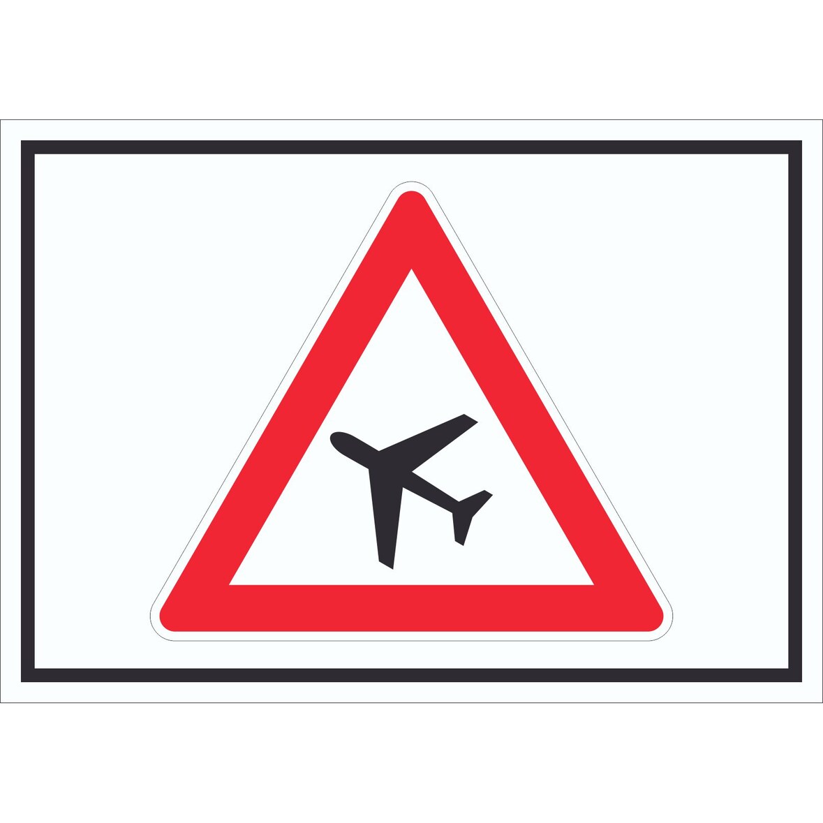 Schild Achtung Flugbetrieb Symbol A3 Rückseite selbstklebend