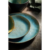 thumbnail of Palmer Serviesset Lotus Stoneware 6-persoons 24-delig Turquoise Zwart