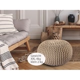 thumbnail of Sitzpouf Strickhocker Pouf Ø45 H30cm Bodenkissen Indoor Baumwolle nachhaltig recycelt : beige
