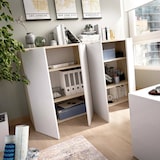 thumbnail of Dmora Mehrzweckschrank Gaviola, niedriger Multifunktionsschrank, Schrank mit 2 Türen, 79 x 40 x 96 cm, Weiß und Eiche