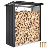 thumbnail of 4goodz Houtopslag Gegalvaniseerd Staal met Schuin dak – 66x150x150 cm - Donkergrijs