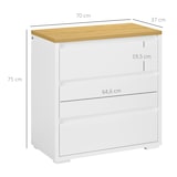 thumbnail of HOMCOM cómoda 3 cajones, cómoda dormitorio sin tiradores, cajonera para salón, oficina, estilo moderno, 70x37x75 cm, blanco