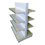 thumbnail of EUROP'METAL Gondole Centrale SUITE (Double Face) Blanc H.143xP.30xL.100cm Base + 3 Tablettes supérieures et porte étiquettes G2PROF300