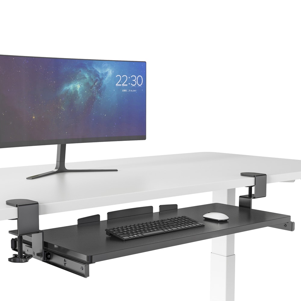 Tastaturablage / Tastaturhalterung VM-KB Stahl schwarz hjh OFFICE