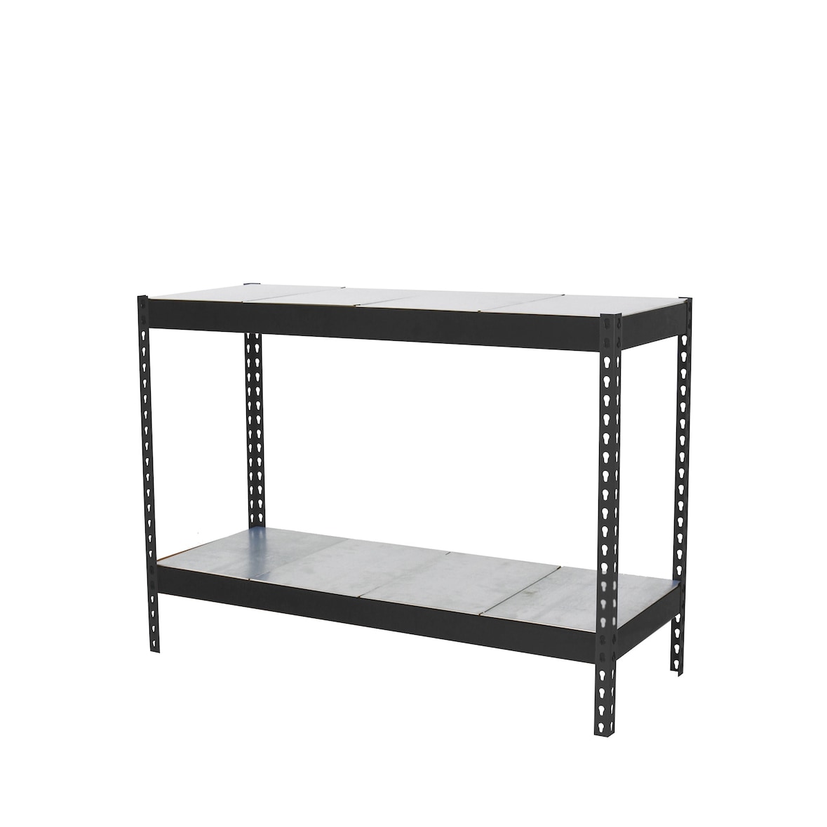 SimonRack Industrieregal, 900x1500x450 mm, 600 kg am Biegepunkt, 2 Metallböden, Garagenregal, Anthrazit/Verzinkt- Simonforte