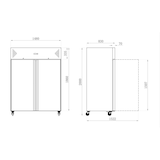 thumbnail of A.C.L - Armoire réfrigérée positive 2 portes pleines 1400 L - Finition Inox