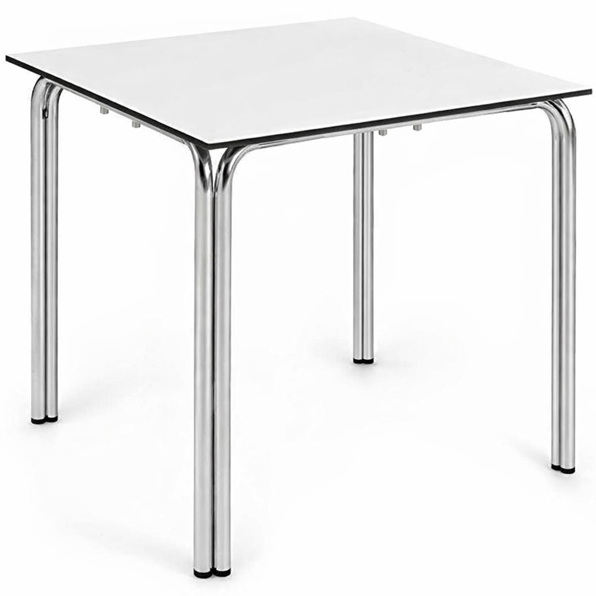 Stapelbarer Tisch aus Aluminium und Weiß für die Terrasse 70x70 für Bar, Restaurant und Catering.