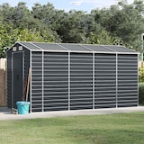 thumbnail of Abri de jardin anthracite 191x385x198 cm acier galvanisé Modèle AbriLaurier 105