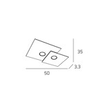 thumbnail of Toplight Plafoniera da soffitto quadrata 2 luci Plate con attacco GX53, struttura colore sabbia, design moderno 50x35x3cm