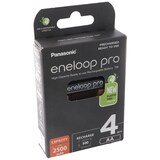 thumbnail of Panasonic eneloop pro, vorgeladen, Retail Blister (4-Pack) BK-3HCDE/4BE Akku NiMH, Mignon, AA, HR06, 1.2V und 2500mAh 5410853064152