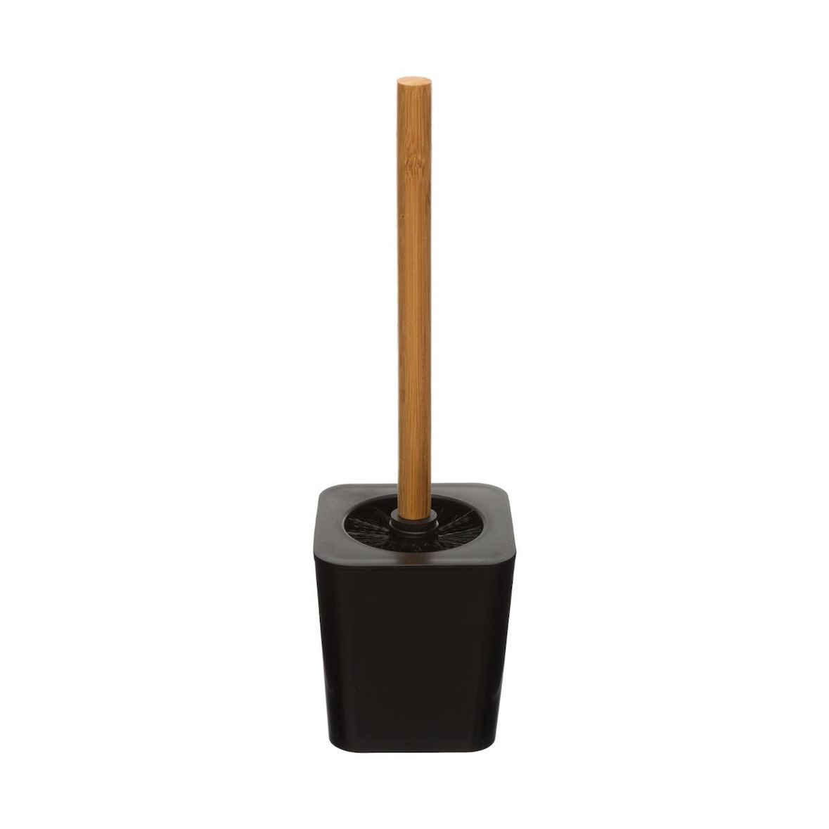 Brosse WC avec support Noir et manche en Bambou