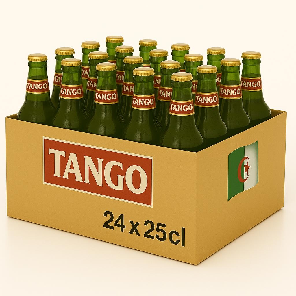 Tango Bière Blonde Algérienne (1 pack de 24 bouteilles 25 cl) – 4,5 % vol, goût rafraîchissant, brassée en Algérie depuis 2001