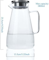 thumbnail of Intirilife Karaffe in KLAR - 1,8l Krug mit Henkel und Deckel hitzebeständig geeignet für heiße und kalte Getränke, Tee, Kaffee, Wasser uvm.