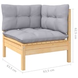 thumbnail of vidaXL 11-tlg. Garten-Lounge-Set mit Grauen Kissen Kiefernholz