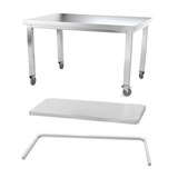 thumbnail of Table de travail en inox 1600 x 600 mm avec renfort sur roulettes PREMIUM / GOLDINOX