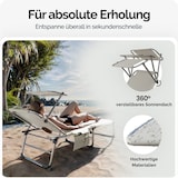thumbnail of CASARIA® Sonnenliege Klappbar Wetterfest Alu Gartenliege mit Dach Liegestuhl Creme