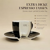 thumbnail of Muvell 6x Espressotassen á 60 ml | Schwarz | Italian Style | extra dickwandig mit 0,8 cm & schwere Ausführung | Set mit Untertassen - Geschenkset