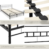 thumbnail of tectake letto con rete a doghe - 200 x 180 cm, nero - 401720