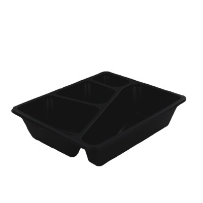 Premium Quality, Menubakken topseal 3+1-vaks 1645 ml, PP 23 x 19 x 5 cm zwart