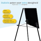 thumbnail of BRASQ Flipover - 70x100cm - Verstelbaar Whiteboard - Incl. 25 vellen papier, 4 Stiften, 8 Magneten, Wisser - met Haken - Aluminium Zwart