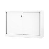 thumbnail of BISLEY ECO Schiebetürenschrank aus Metall abschließbar 2 OH in lichtgrau Aktenschrank Werkzeugschrank Schrank mit Schiebetüren