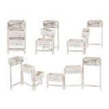 thumbnail of Prateleira para plantas T275, caixa para plantas com suporte para flores, 65x108x15cm, madeira de aspeto gasto vintage ~ branco