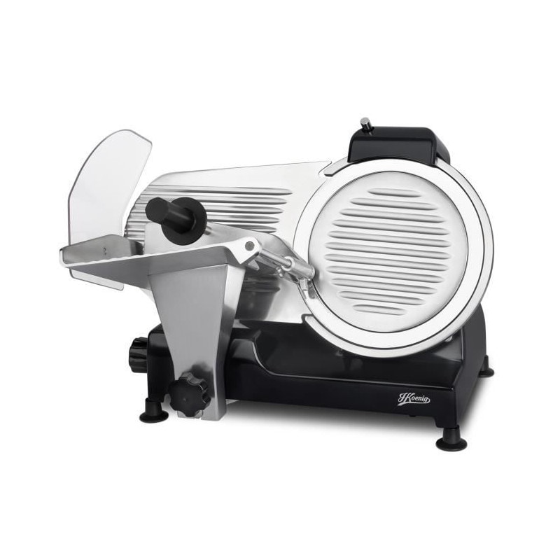 H.Koenig MSX252 elektrische worstsnijder, professioneel, snede 0-12 mm, mes 25 cm, ingebouwde slijper, 282 tpm, zwart