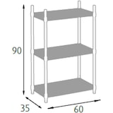 thumbnail of King Home Scaffale cromato in metallo a 3 ripiani cromato