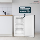 thumbnail of homeX Gefrierschrank, Tiefkühlschrank klein - 60L Nutzinhalt, 4-Sterne Gefrieren, Freezer freistehend, schwarz, FS1016-B