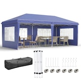 thumbnail of Outsunny carpa plegable 6x3 m con 4 laterales desmontables cenador de jardín con 4 ventanas visibles y bolsa de transporte para patio terraza azul